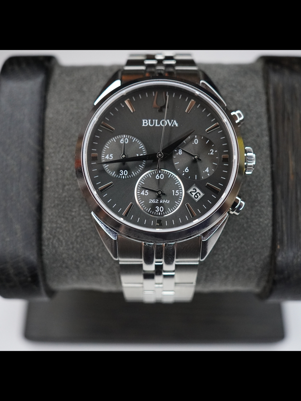 Bulova Men's Watch High Precision Chronograph Grey Dial Silver Bracelet 96B372 - Picture 3 of 8